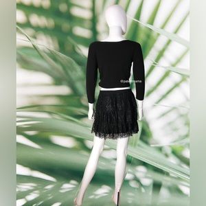 WOMENS BLACK WHIMSY-GOTH FAIRY DARK ROMANTIC LACE SKIRT Size  L